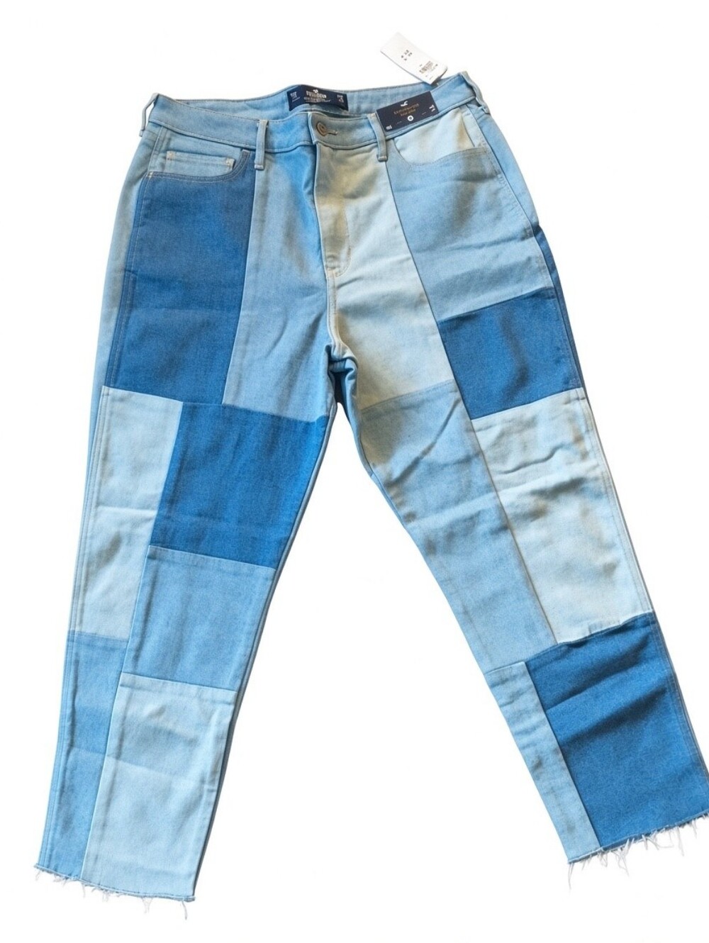 💕Beautiful HOLLISTER Patchwork Light and Dark Blue Women's Jeans💕